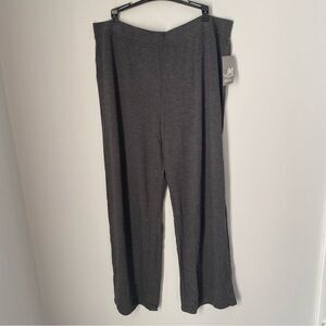 JM Collection Women’s Relaxed Fit Elastic Waist Loungewear Pants Gray XL